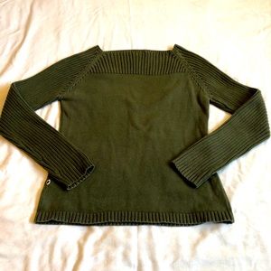 Twik Olive Green Square Neck Line Sweater